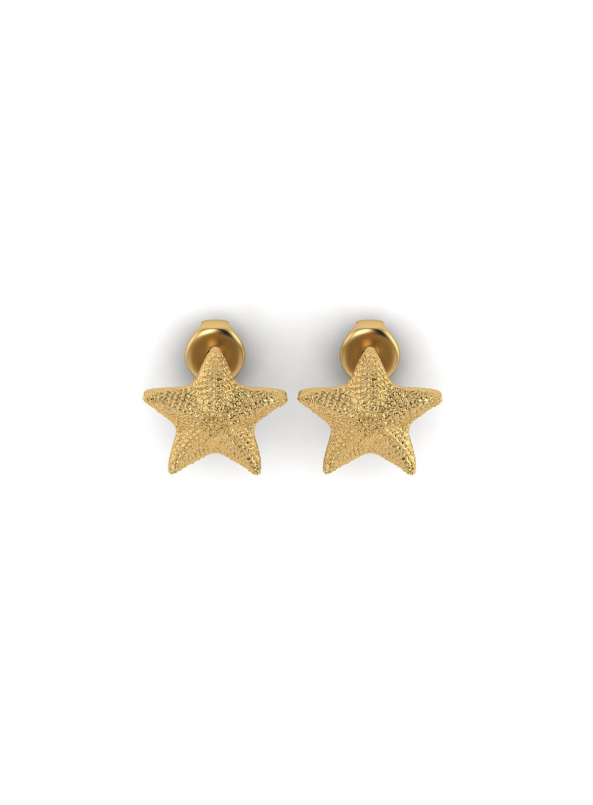 Recycled gold-plated sterling silver stud earrings SEA STAR