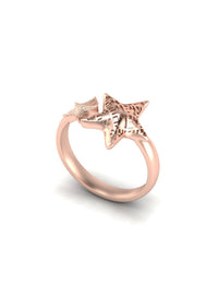 Recycled gold-plated sterling silver ring SEA WONDERS