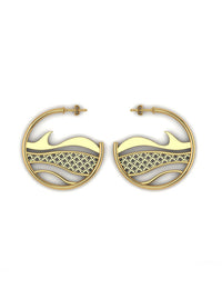 Recycled gold-plated sterling silver earrings SEAWAVES