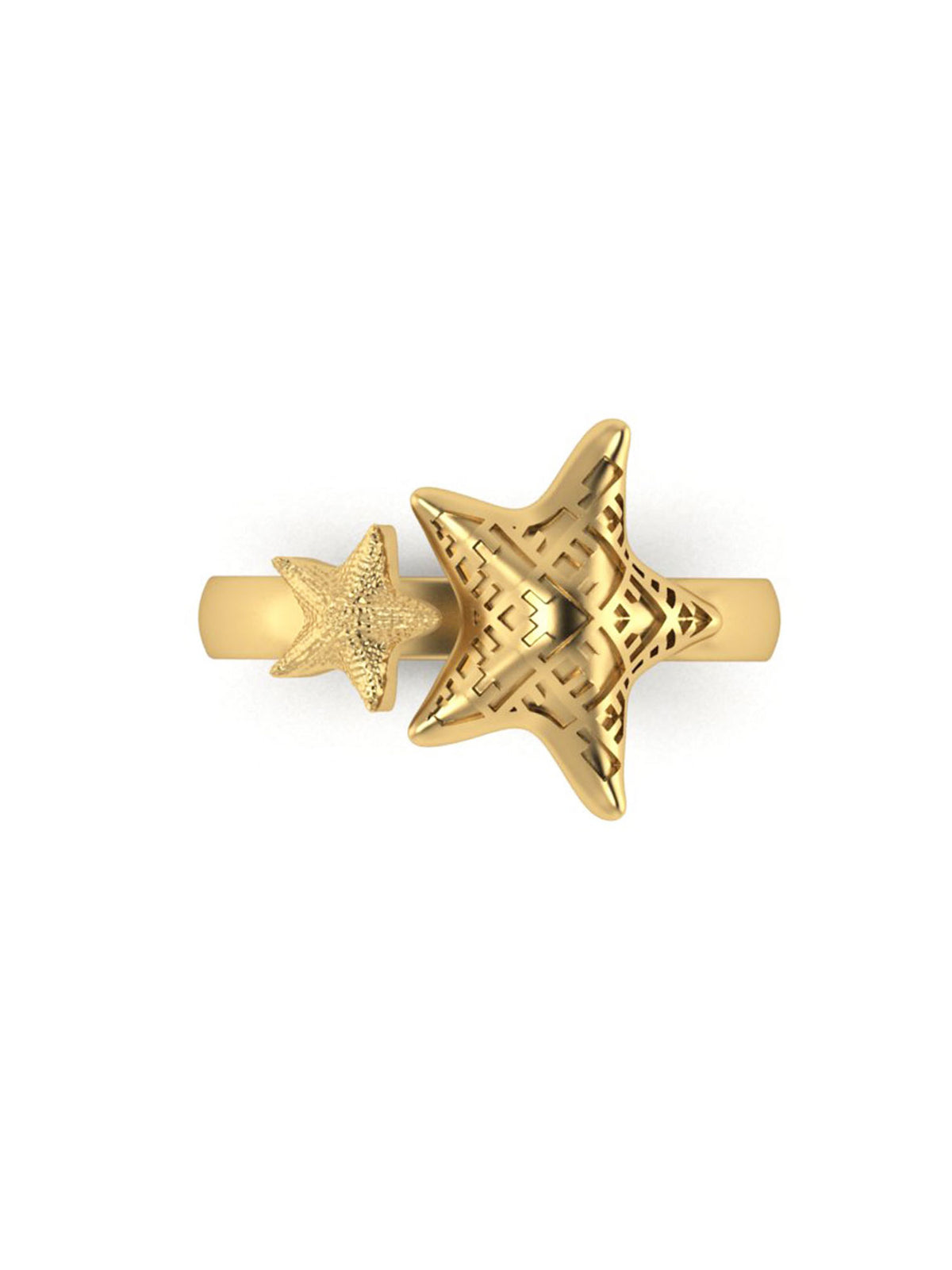 Recycled gold-plated sterling silver ring SEA WONDERS