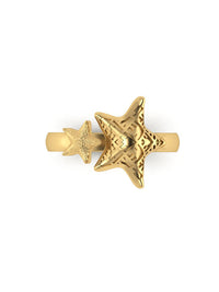 Recycled gold-plated sterling silver ring SEA WONDERS