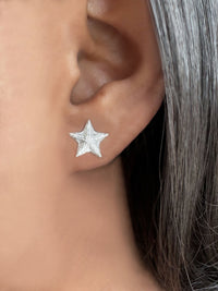 Recycled gold-plated sterling silver stud earrings SEA STAR