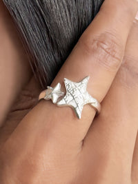 Recycled gold-plated sterling silver ring SEA WONDERS