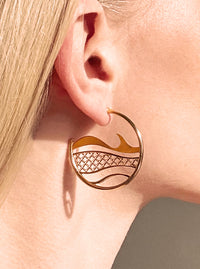 Recycled gold-plated sterling silver earrings SEAWAVES