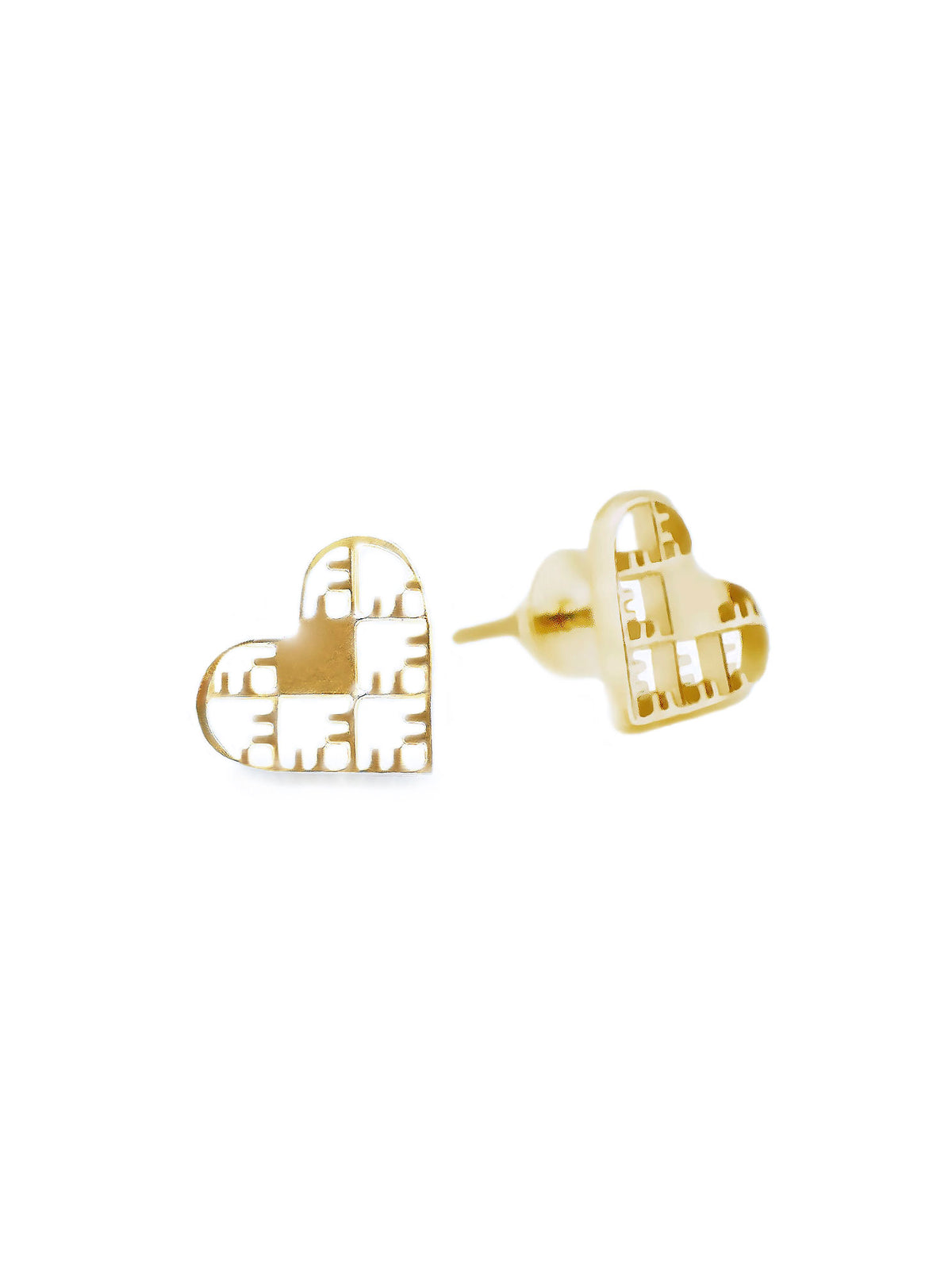 Recycled gold-plated sterling silver earrings HEART