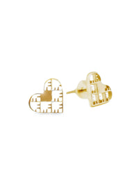 Recycled gold-plated sterling silver earrings HEART