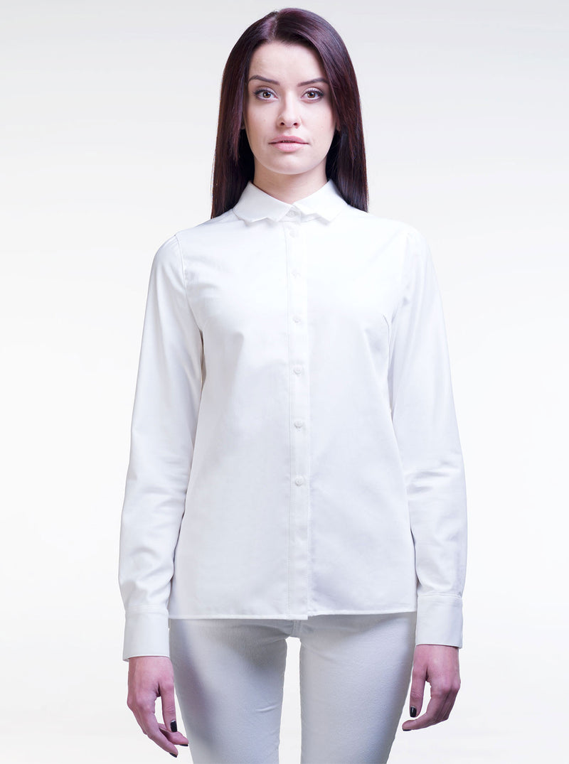 White Organic Cotton Straight Shirt LIISA