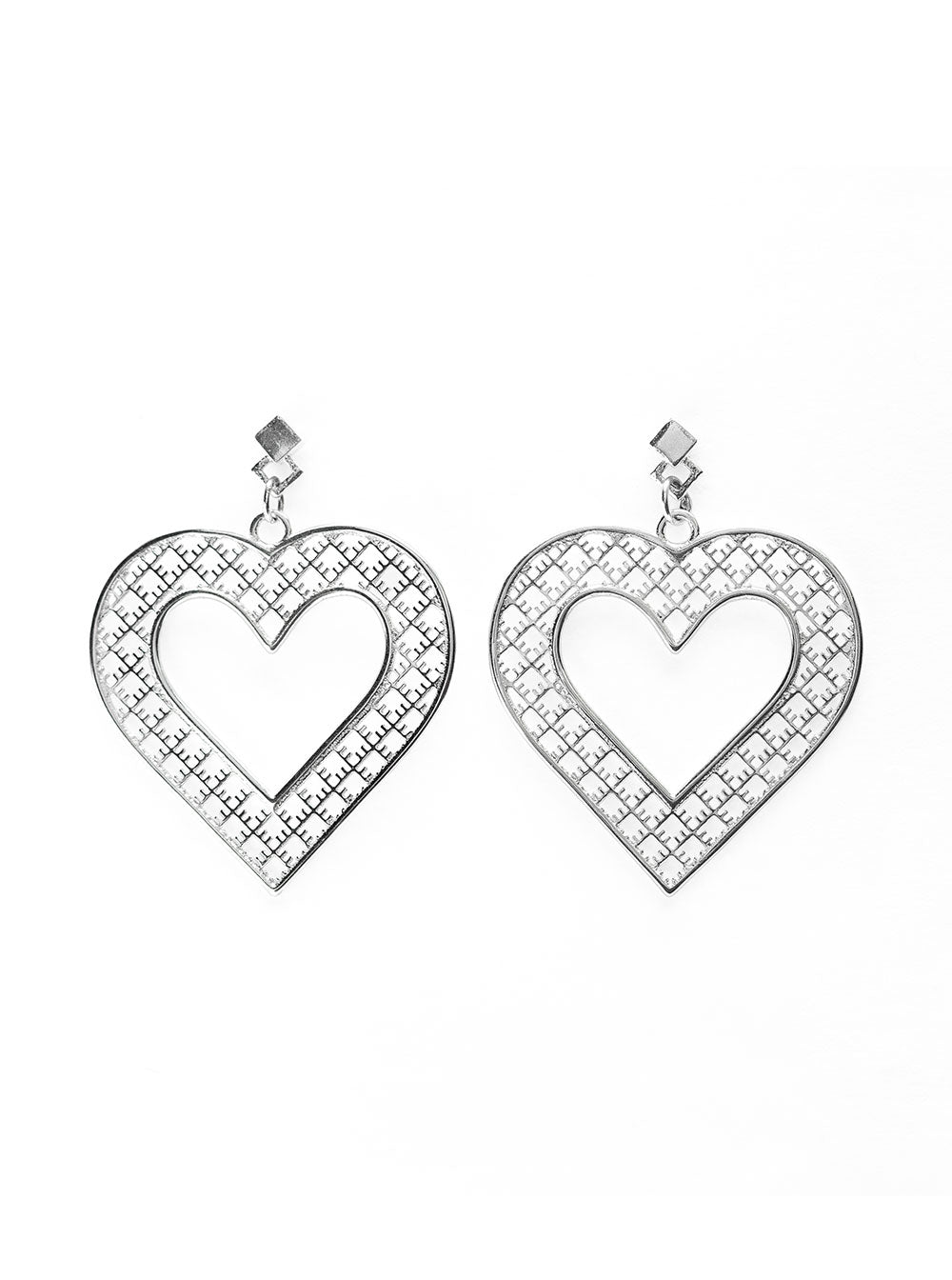 Eco silver earrings BIG HEART