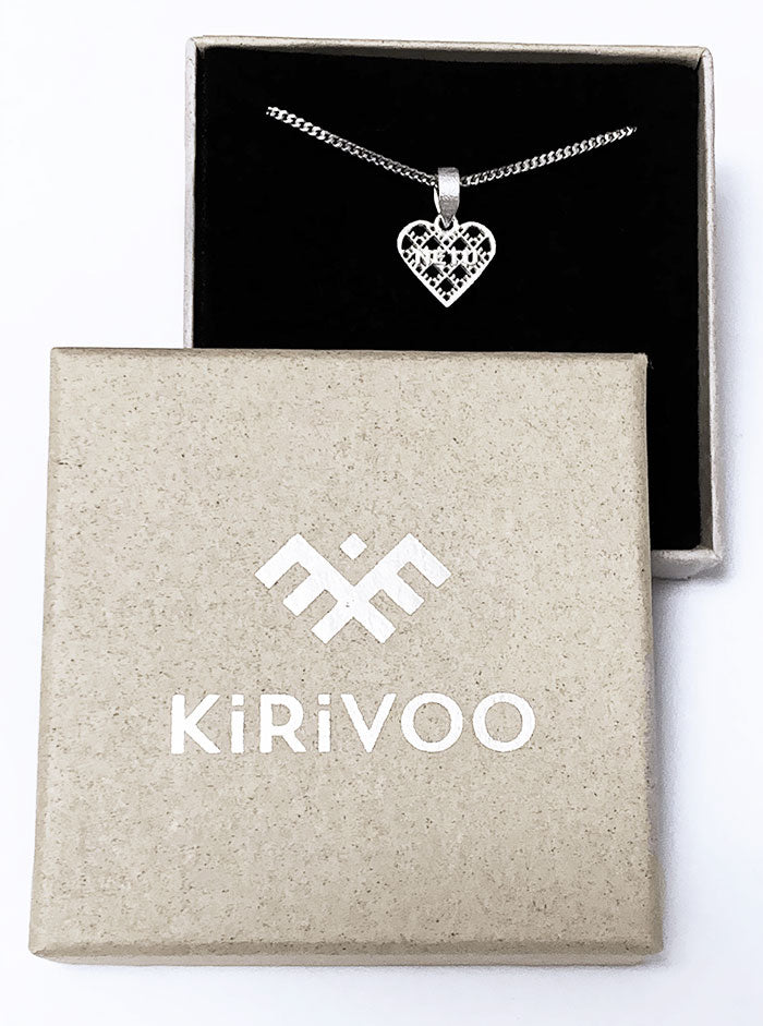 Recycled sterling silver pendant HEART ⏐ *Personalise