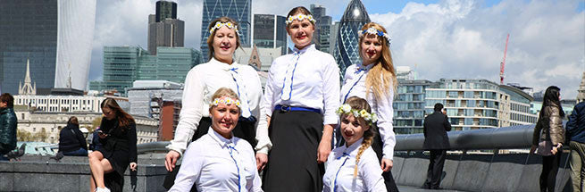 LES Dancers wore KiRiVOO ties when dancing at London´s Trafalgar Square