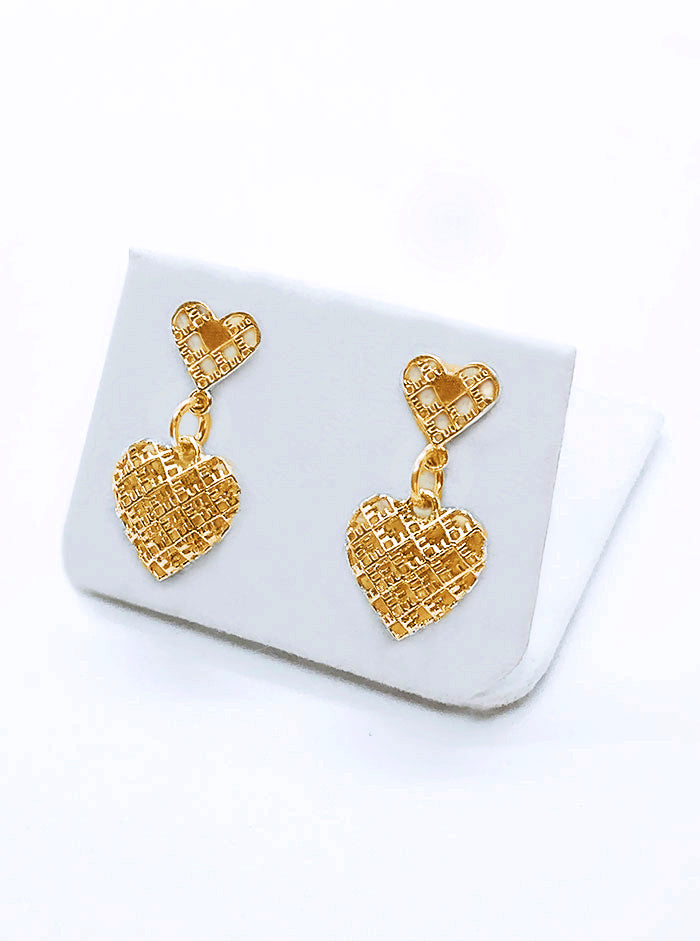 Eco gold plated earrings 2HEARTS