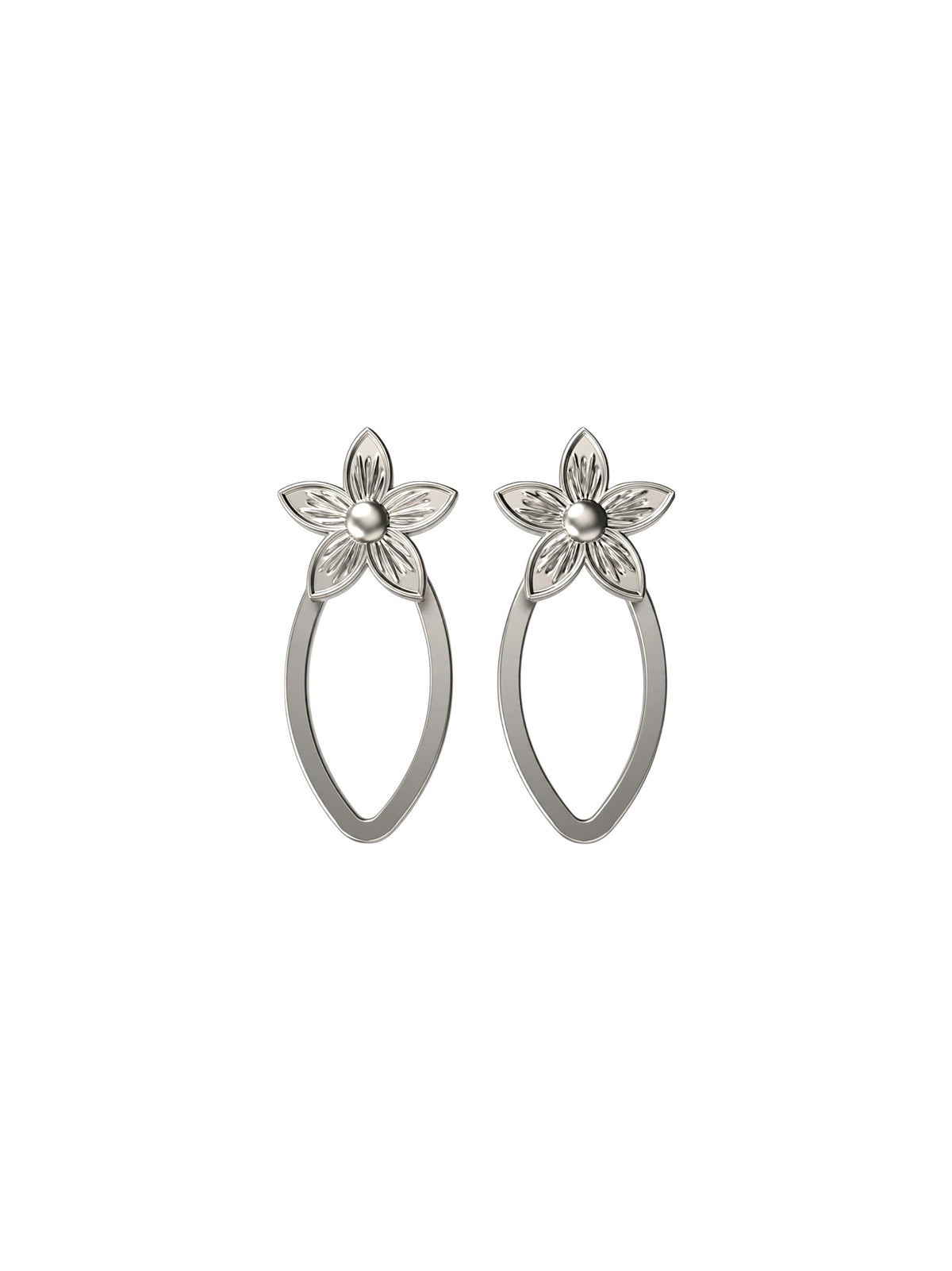 Circular sterling silver 2in1 earrings FLOYA
