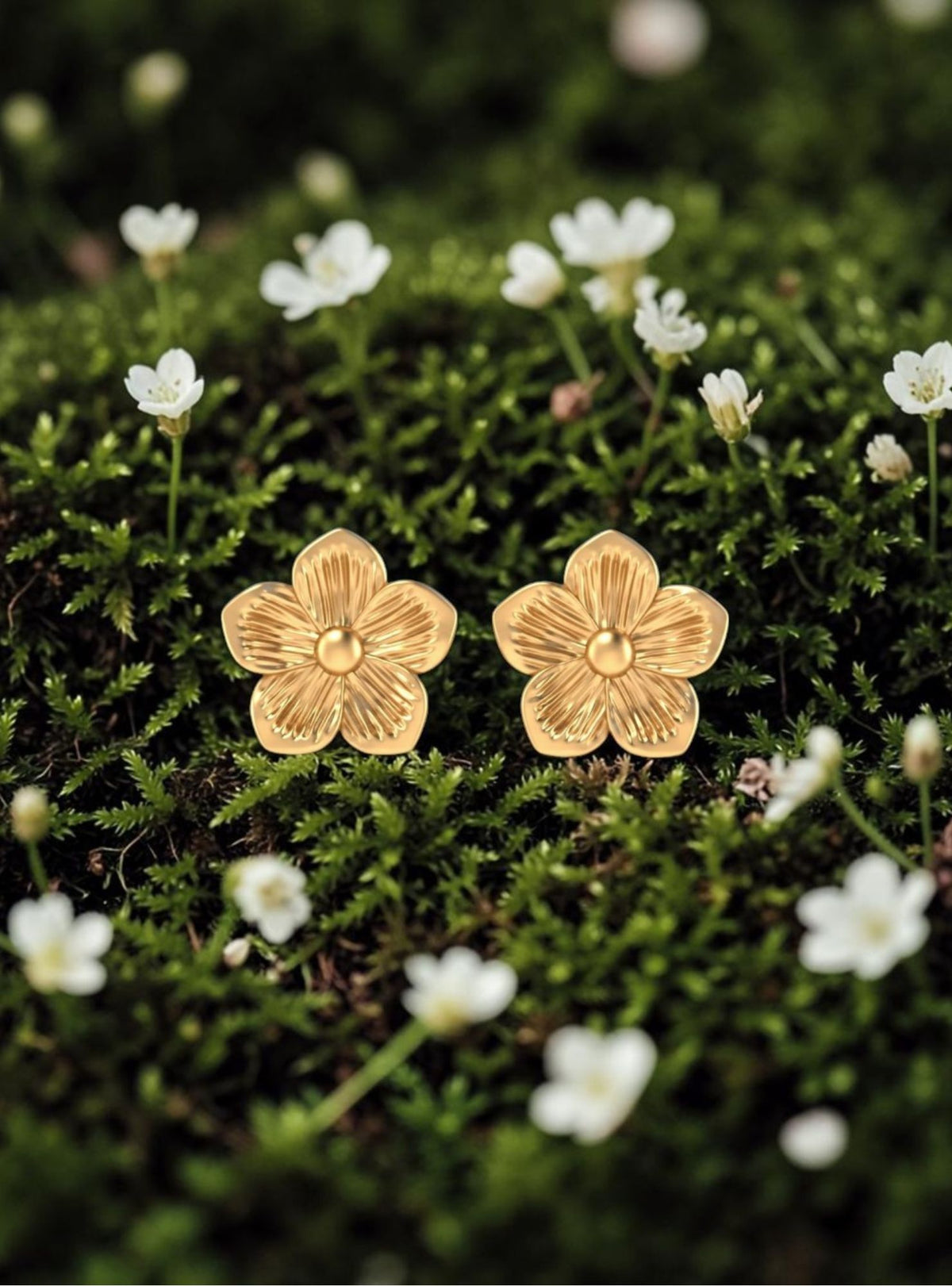 Circular gold-plated sterling silver earrings FLORIS