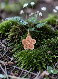 Circular gold-plated sterling silver pendant FLORIS