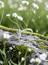 Circular gold-plated sterling silver ring FLORIS