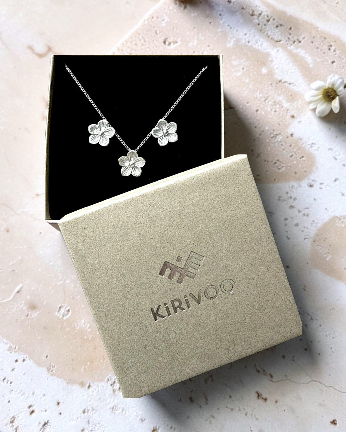 Circular sterling silver jewellery set FLORIS