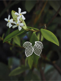Circular sterling silver 2in1 earrings FOLIAGE ⏐*Personalise