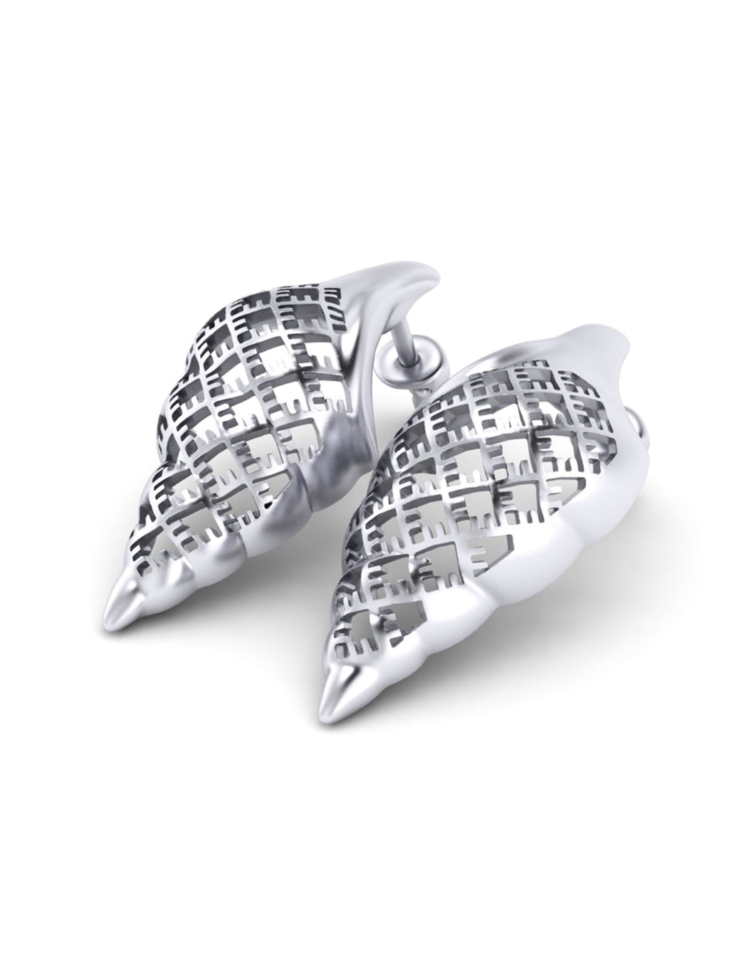 Eco silver 3D shell earrings SPIRA *P