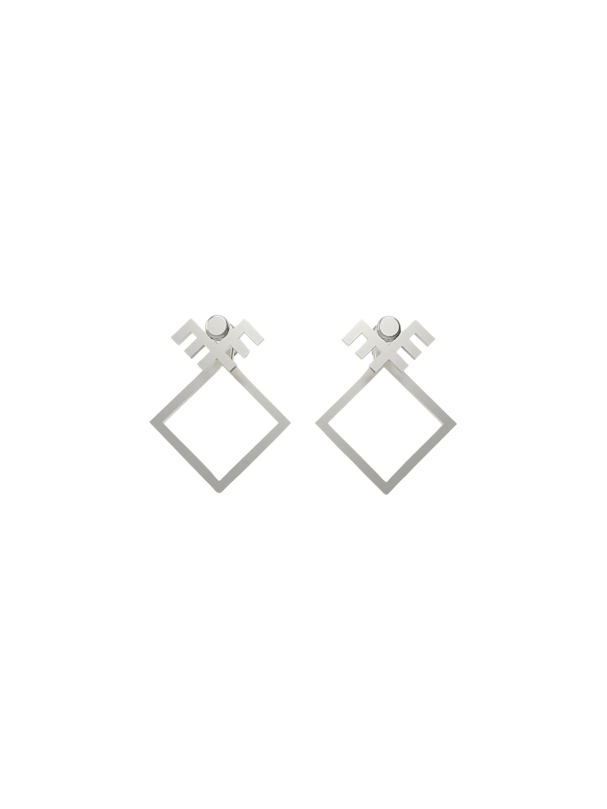 Circular gold-plated sterling silver 2in1 earrings AQUILA
