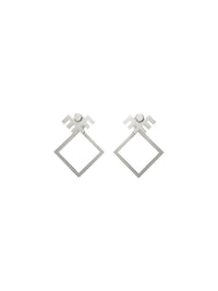 Circular gold-plated sterling silver 2in1 earrings AQUILA