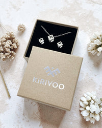 Circular sterling silver jewellery set AIRY CUBES ⏐ *Personalise