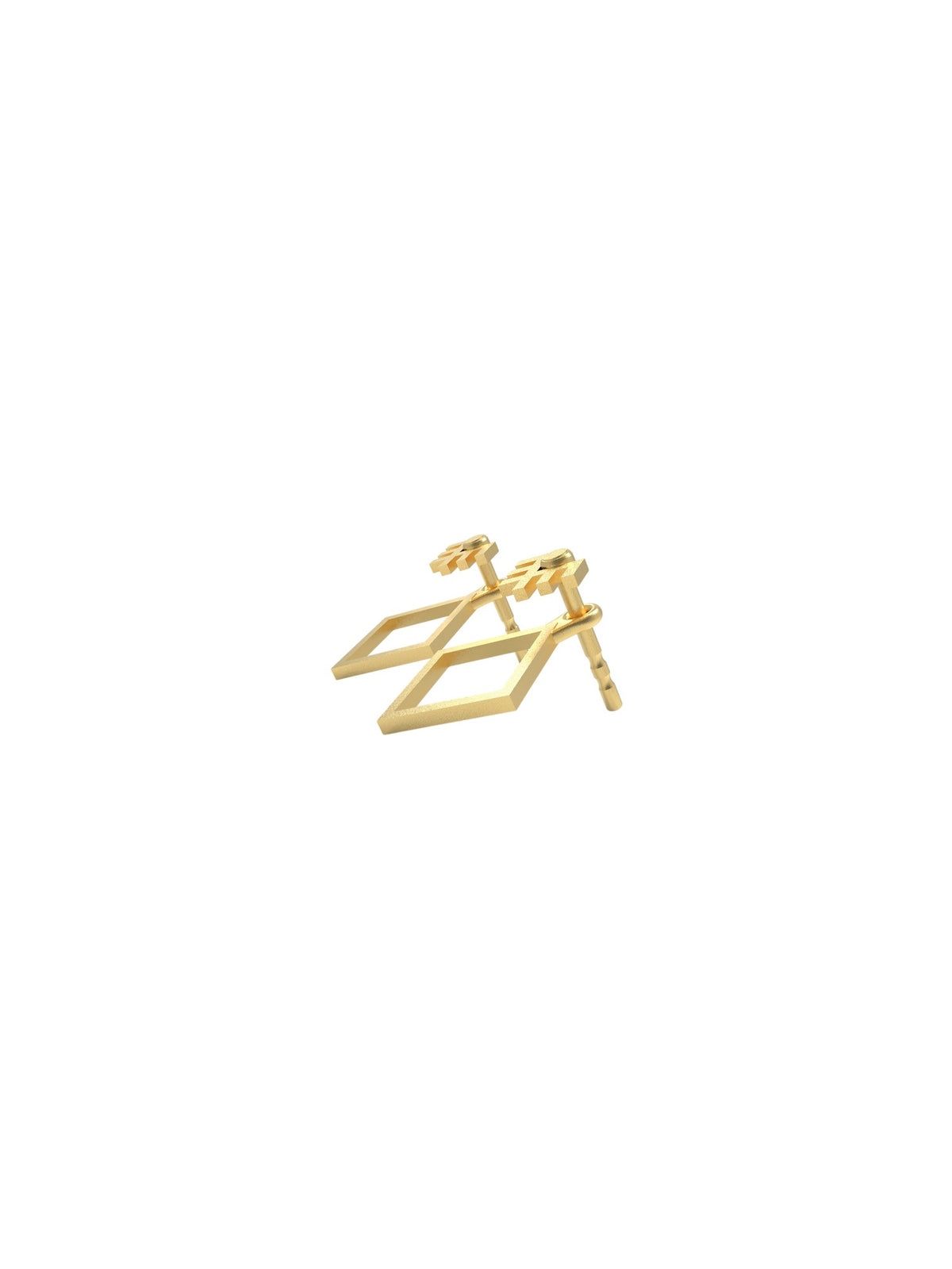 Circular gold-plated sterling silver 2in1 earrings AQUILA