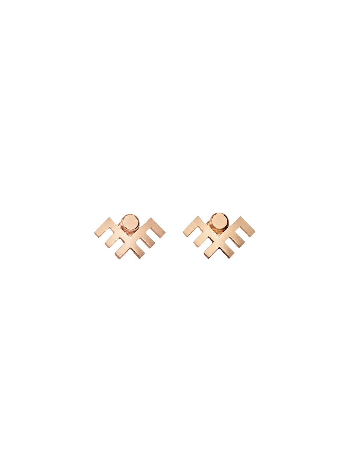 Circular gold-plated sterling silver 2in1 earrings AQUILA