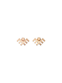 Circular gold-plated sterling silver 2in1 earrings AQUILA
