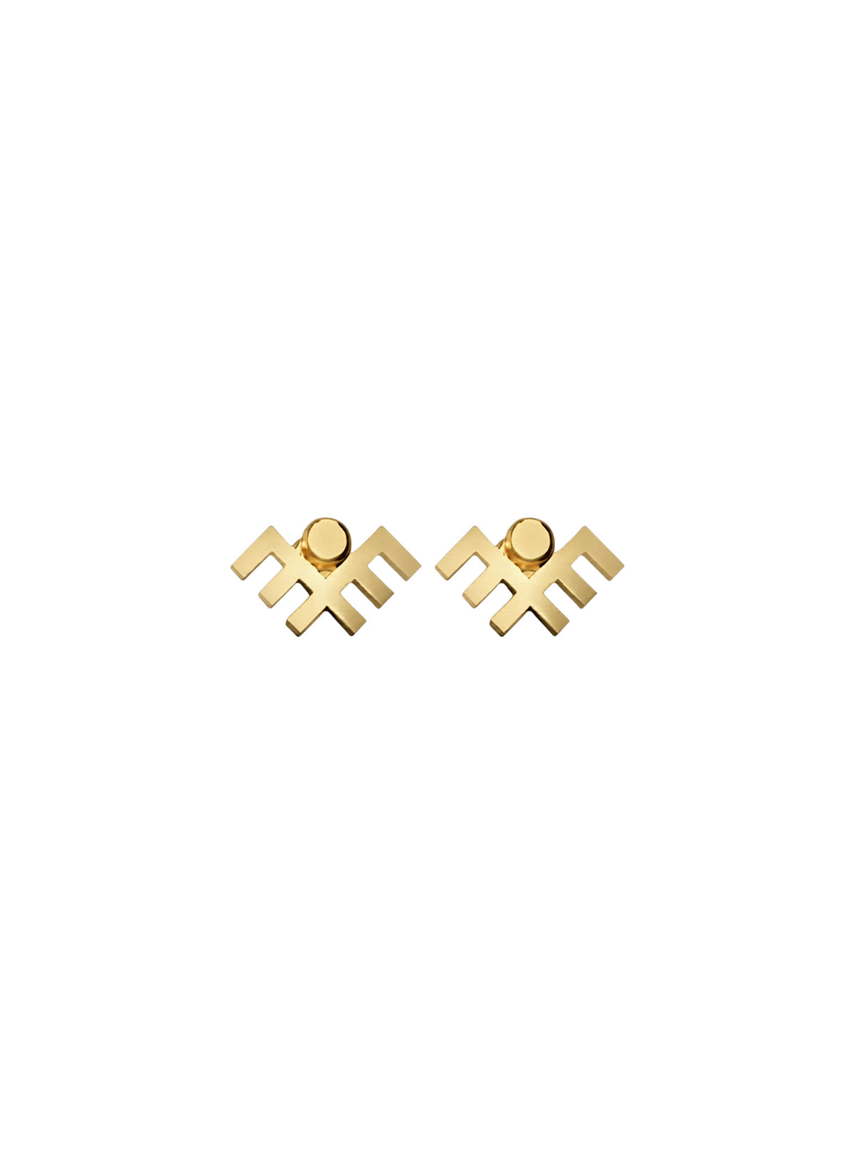 Circular gold-plated sterling silver 2in1 earrings AQUILA