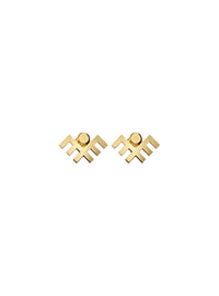 Circular gold-plated sterling silver 2in1 earrings AQUILA