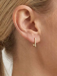 Recycled gold-plated sterling silver hoop earrings EDGE