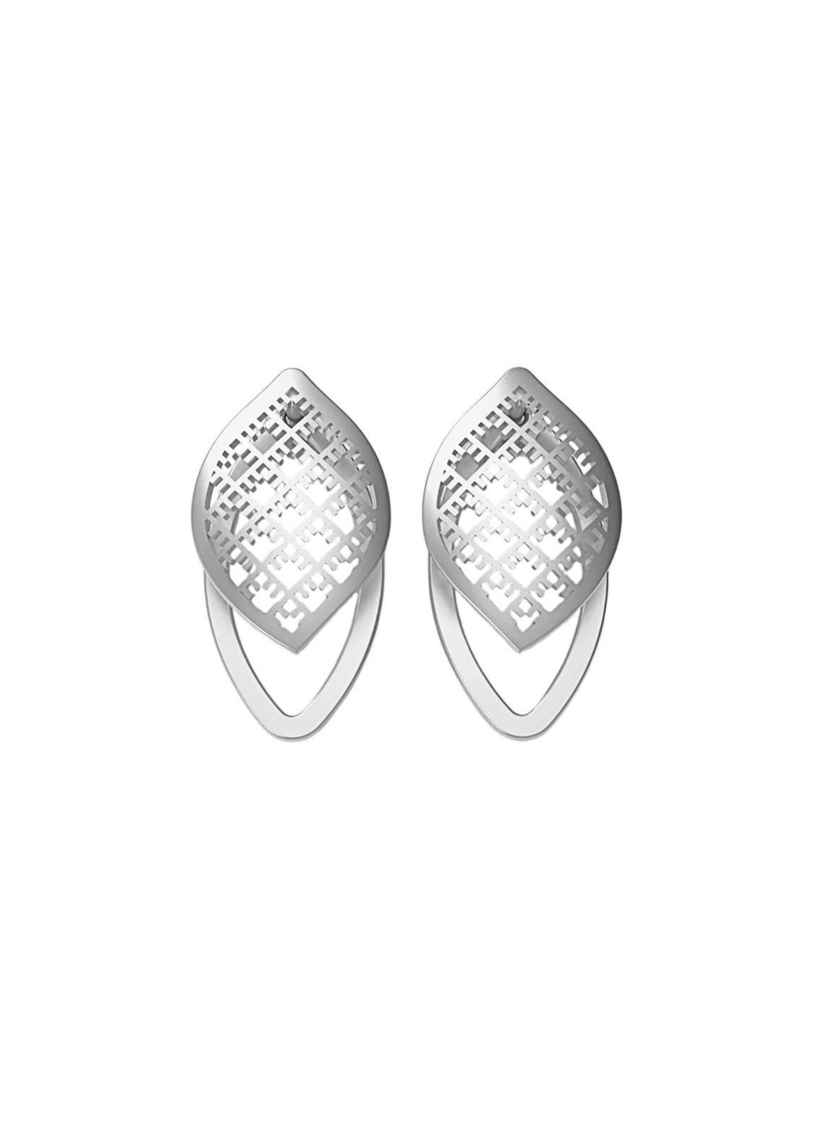 Circular sterling silver 2in1 earrings FOLINA