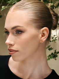 Circular gold-plated sterling silver earrings FLORA