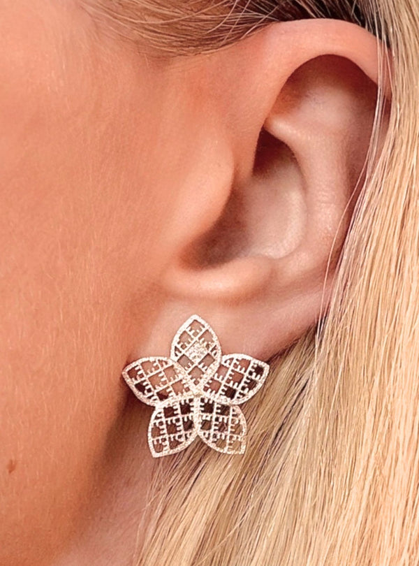 Circular gold-plated sterling silver earrings FLORET ⏐ *Personalise