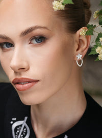 Circular sterling silver 2in1 earrings FLOYA