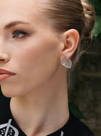 Circular sterling silver 2in1 earrings FOLIAGE ⏐*Personalise