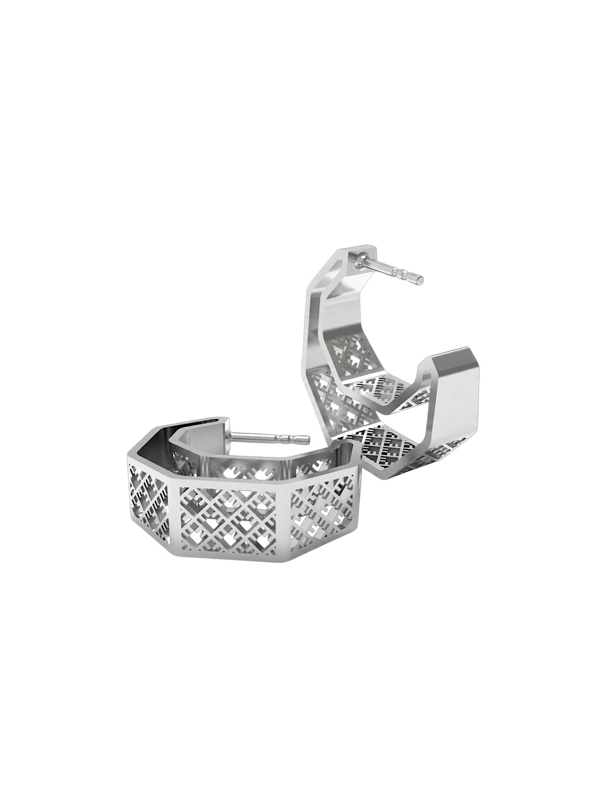 Circular sterling silver earrings LUNA