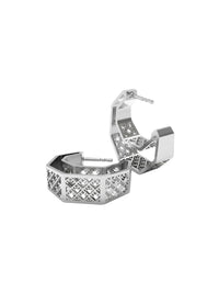 Circular sterling silver earrings LUNA