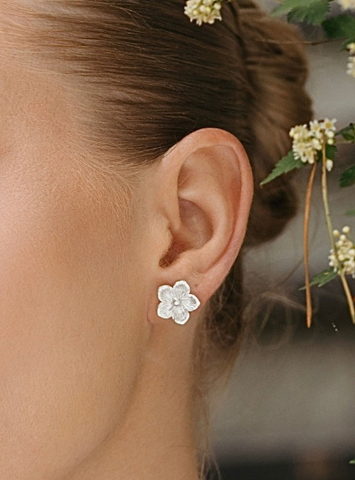 Circular gold-plated sterling silver earrings FLORIS