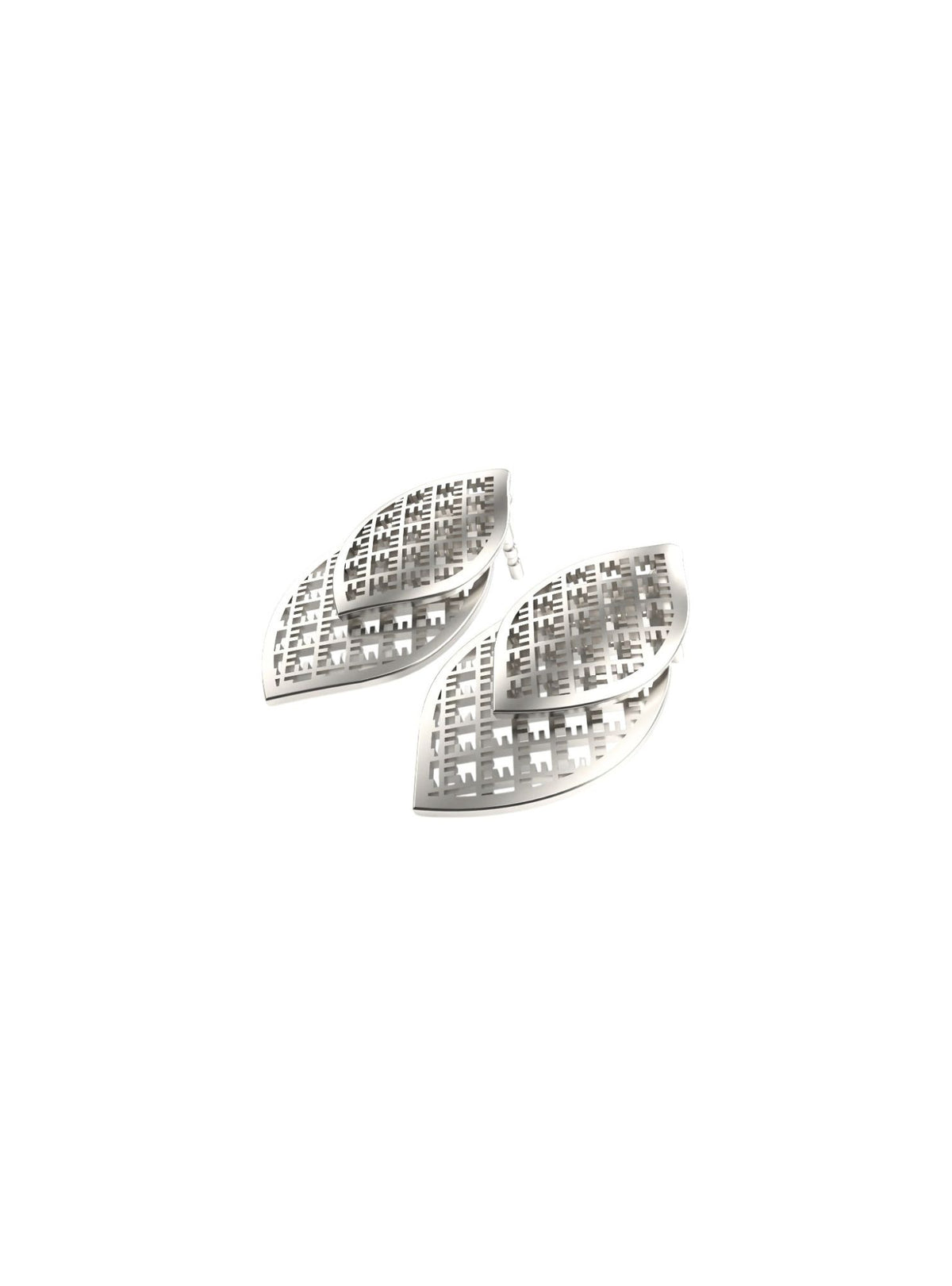 Circular sterling silver 2in1 earrings FOLIAGE ⏐*Personalise