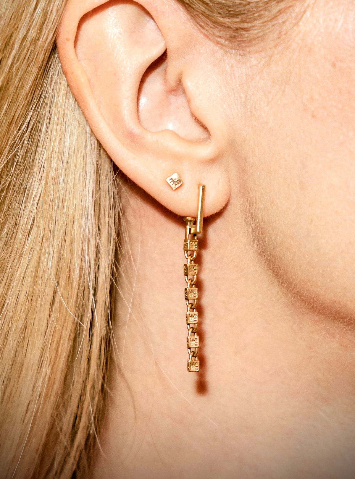 Recycled gold-plated sterling silver mini stud earrings TINY