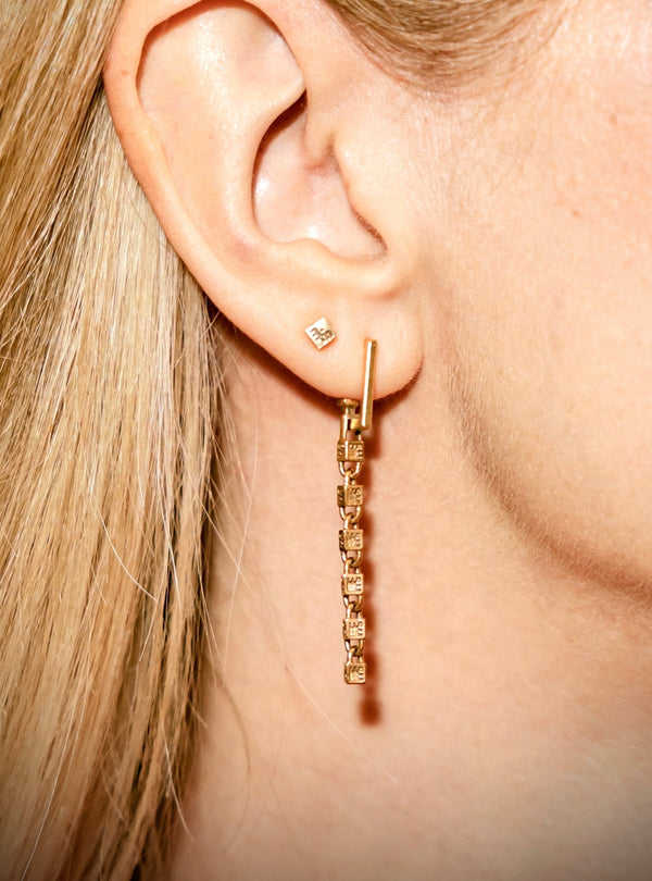 Recycled gold-plated sterling silver mini stud earrings TINY