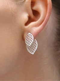 Circular sterling silver 2in1 earrings FOLIAGE ⏐*Personalise