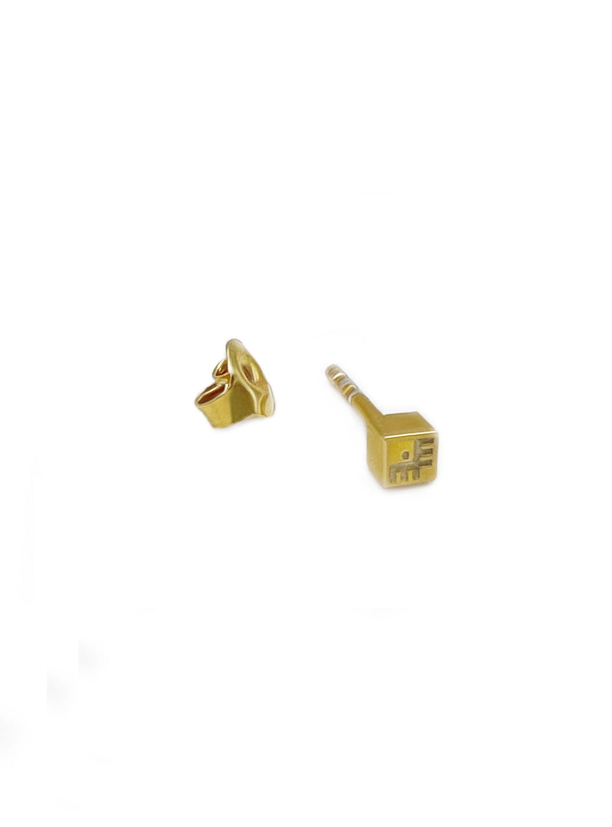 Recycled gold-plated sterling silver mini stud earrings TINY