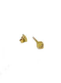Recycled gold-plated sterling silver mini stud earrings TINY