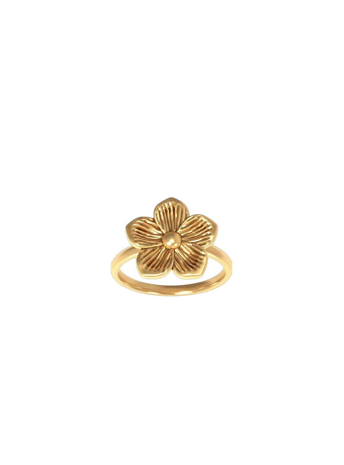 Circular gold-plated sterling silver ring FLORIS