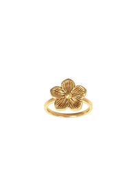 Circular gold-plated sterling silver ring FLORIS