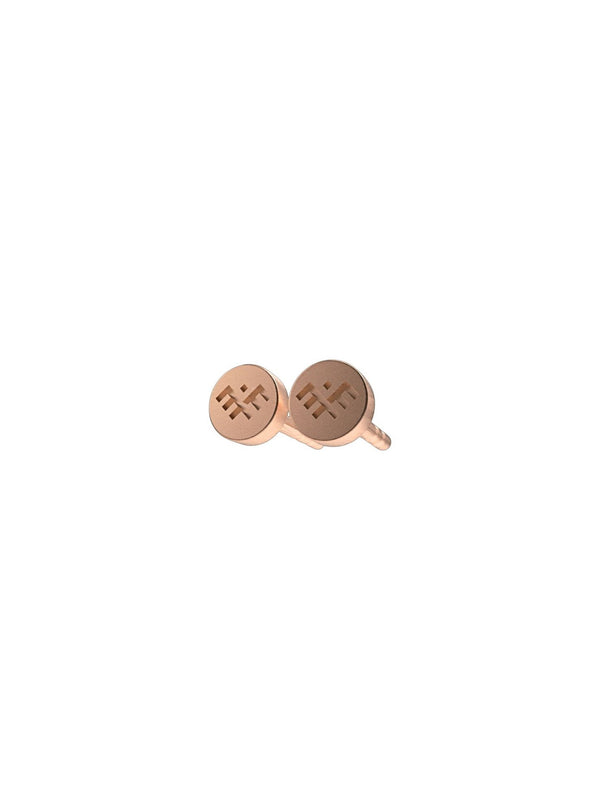 Circular gold-plated sterling silver stud earrings TINY CIRQ