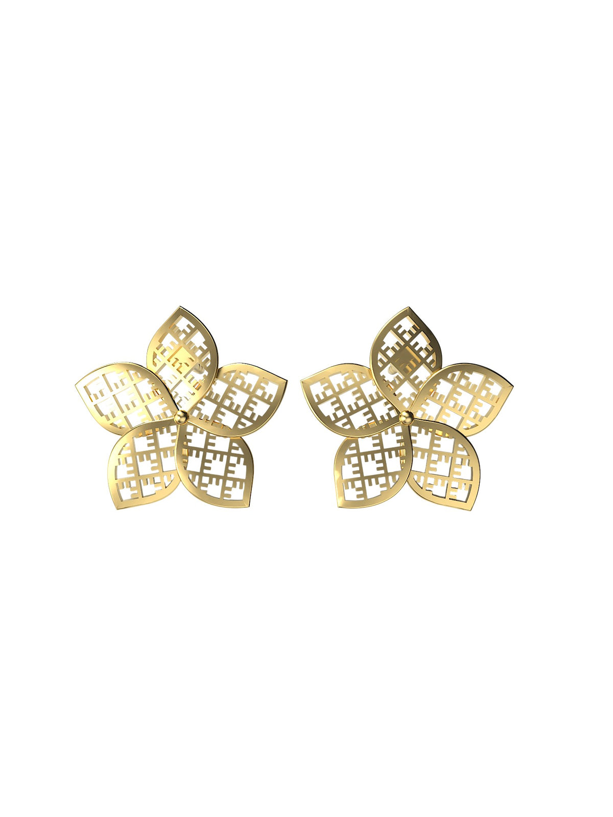 Circular gold-plated sterling silver earrings FLORET ⏐ *Personalise