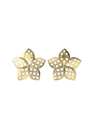 Circular gold-plated sterling silver earrings FLORET ⏐ *Personalise